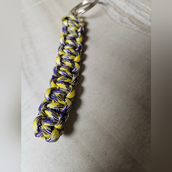 Paracord Purple Yellow Keychain‎ - Picture 2 of 4